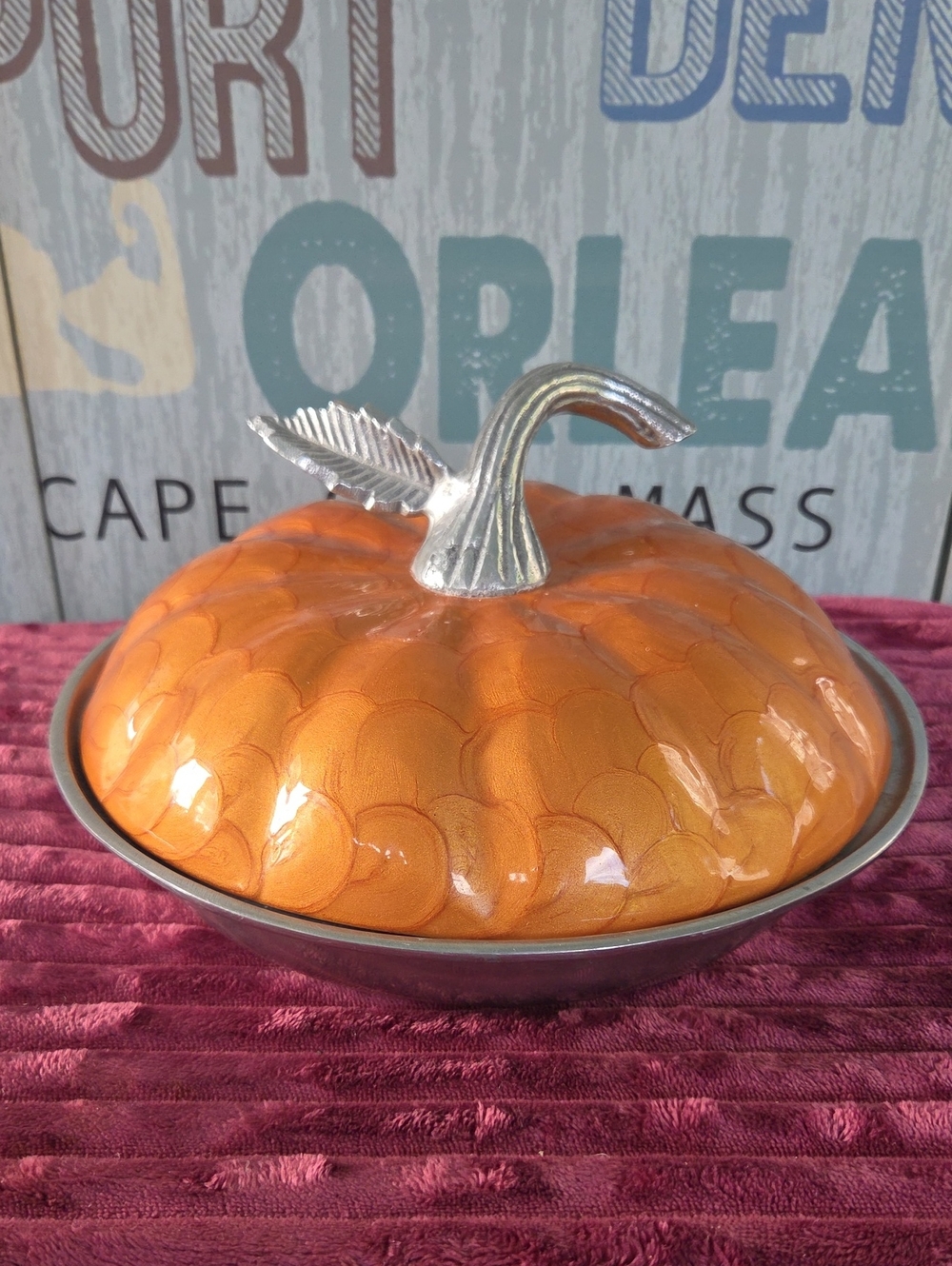 Decorative Autumn Fall Pumpkin Pie Storage
